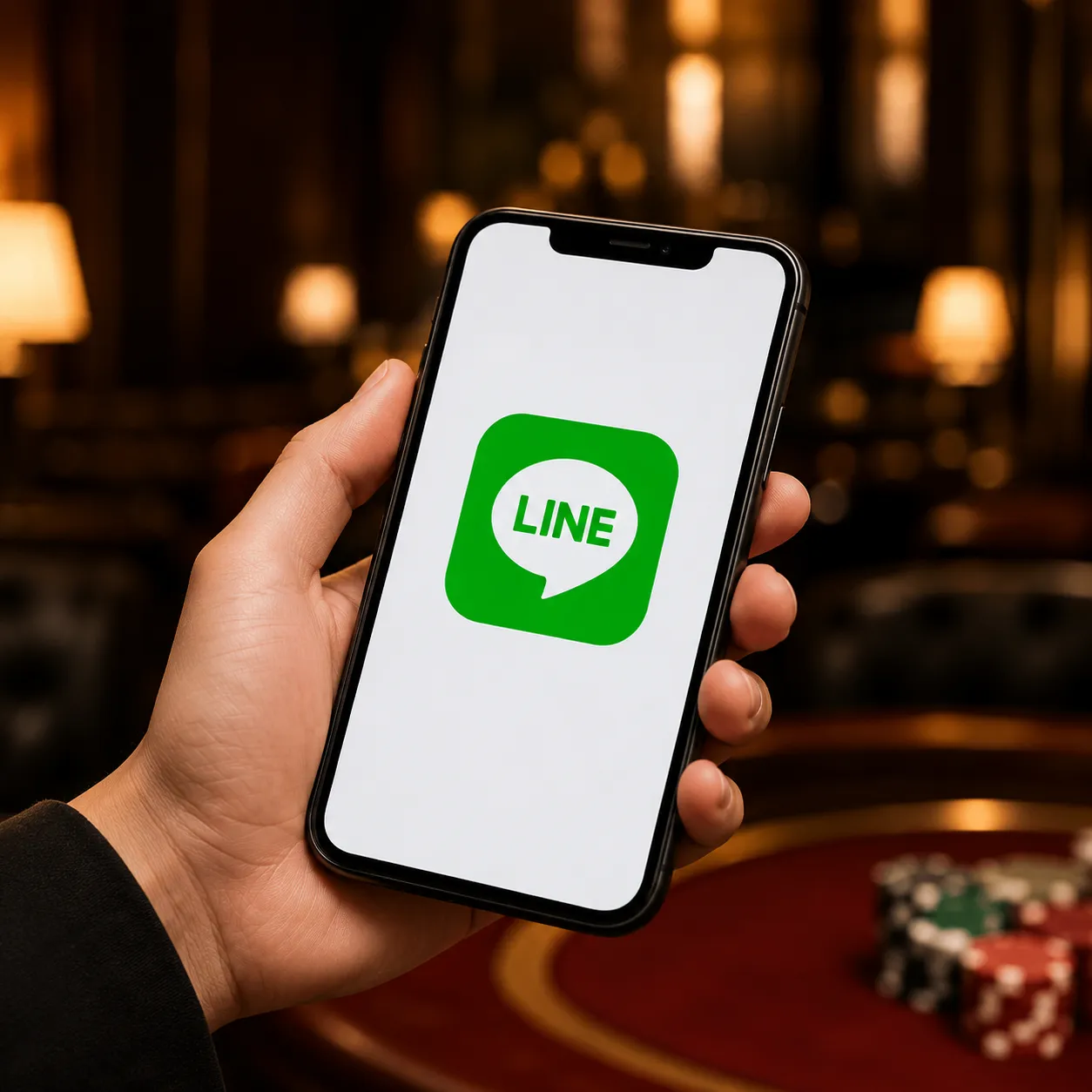 LINEアプリが表示されたスマートフォン